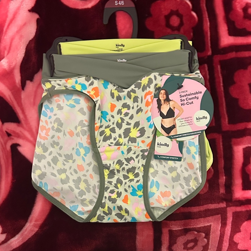 Kindly your Women's Floral and Solid High-Cut Panties - 3 Pack